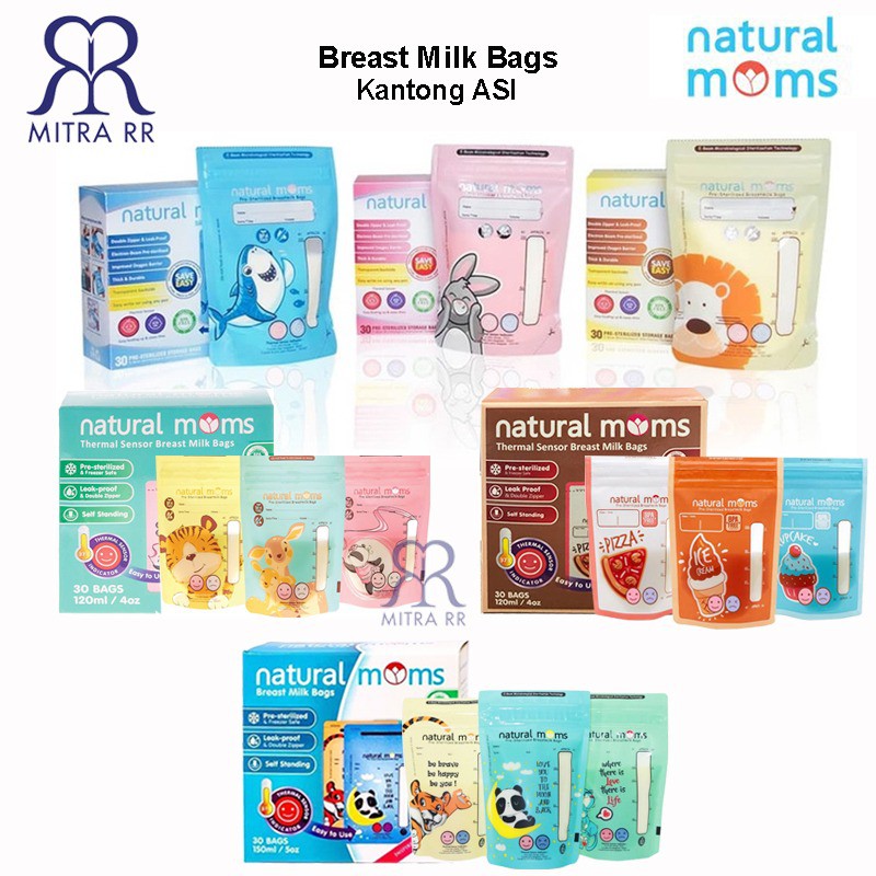 Natural Moms Breastmilk Storage Bags 100 Ml / 120 Ml / 150 Ml - Kantong Plastik ASI Natural Mom