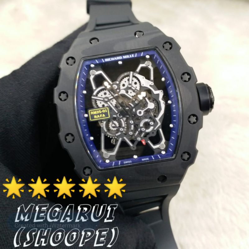 JAM TANGAN COWOK RICHARD MILE RM35-01 RAFA CARBON BLUE SWISS ETA