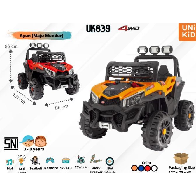 Mainan Anak Mobil Aki Unikid Uk839 Jeep 4Wd Buggy Monster Jip Bugi Rc