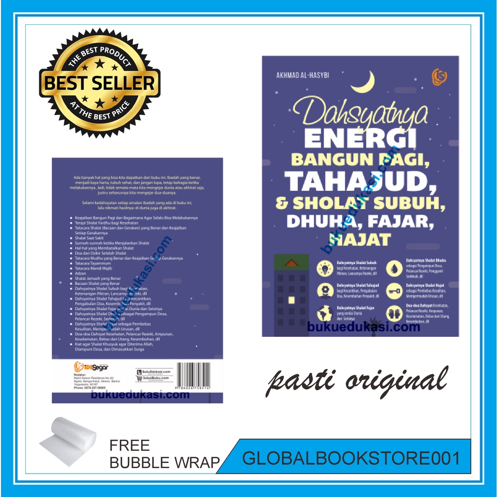 BUKU RELIGI  DAHSYATNYA ENERGI BANGUN PAGI TAHAJUD, & SHALAT SUBUH, DHUHA, FAJAR, HAJAT