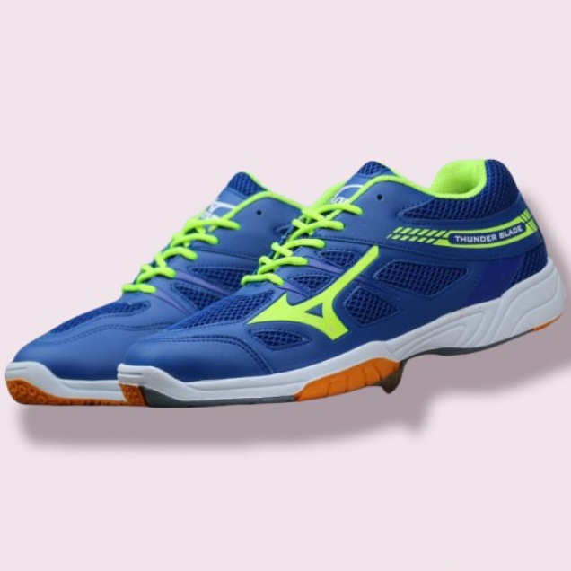 Sepatu sport Badminton Tennis Mizuno Biru Navy grade ORI