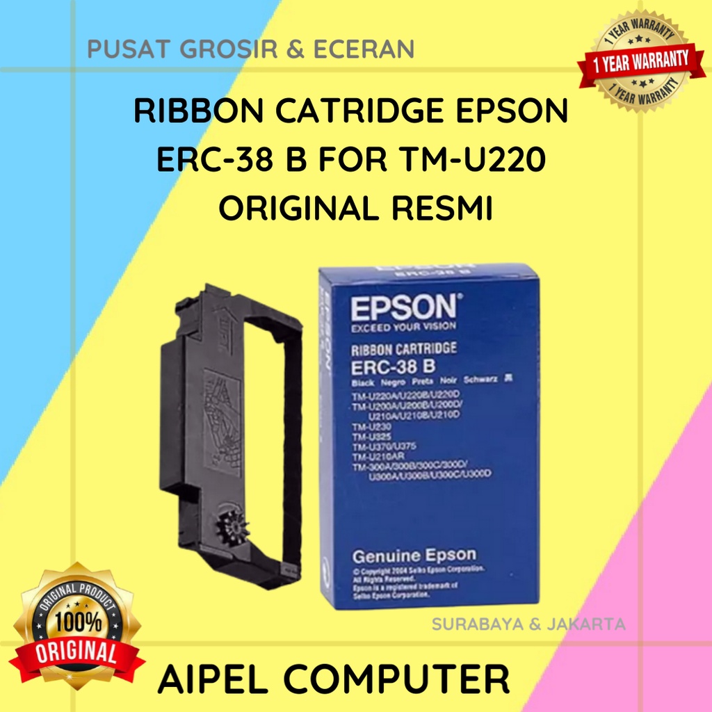 TMU | RIBBON CATRIDGE EPSON ERC-38 B FOR TM-U220 ORIGINAL RESMI