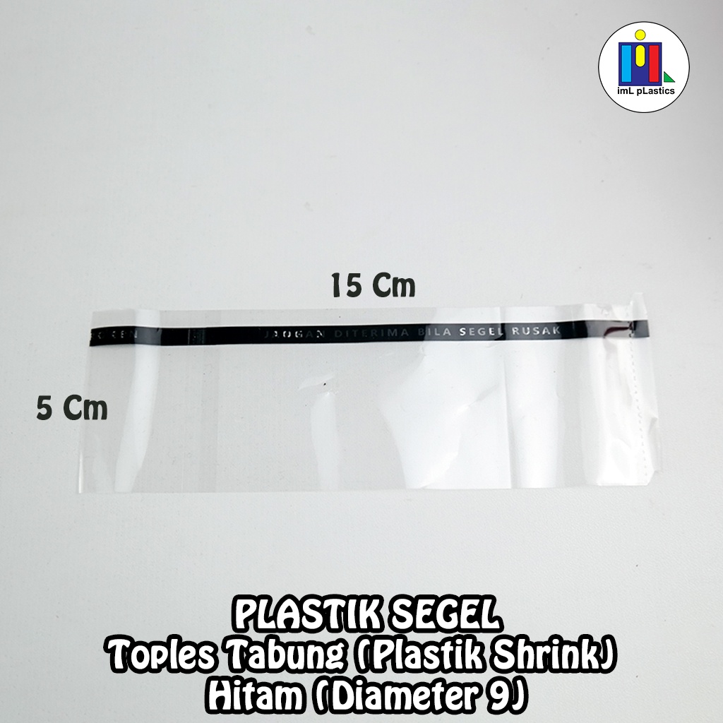 PLASTIK SEGEL TOPLES TABUNG HITAM diameter 9cm - 100pcs