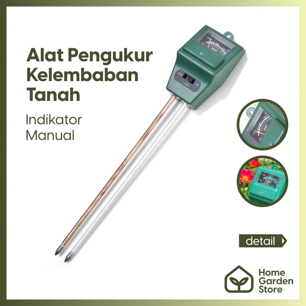 Alat Pengukur Kelembaban Tanah 3in1 Soil Moist PH Detector Analyzer Indikator Manual