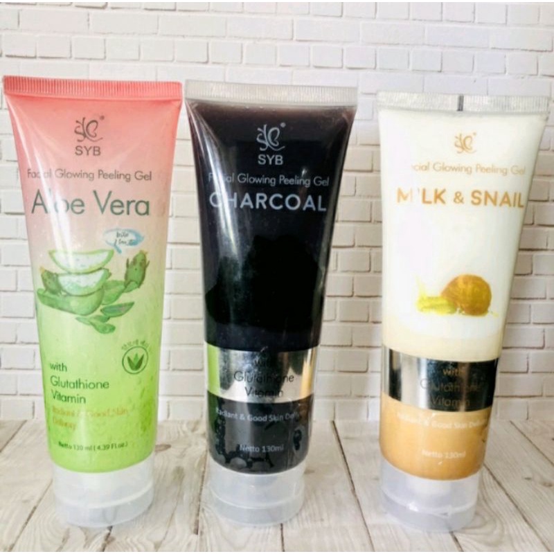 SYB Facial Glowing Peeling Gel Aloe Vera - Peeling Gel Charcoal - Peeling Gel Milk & Snail / Peeling