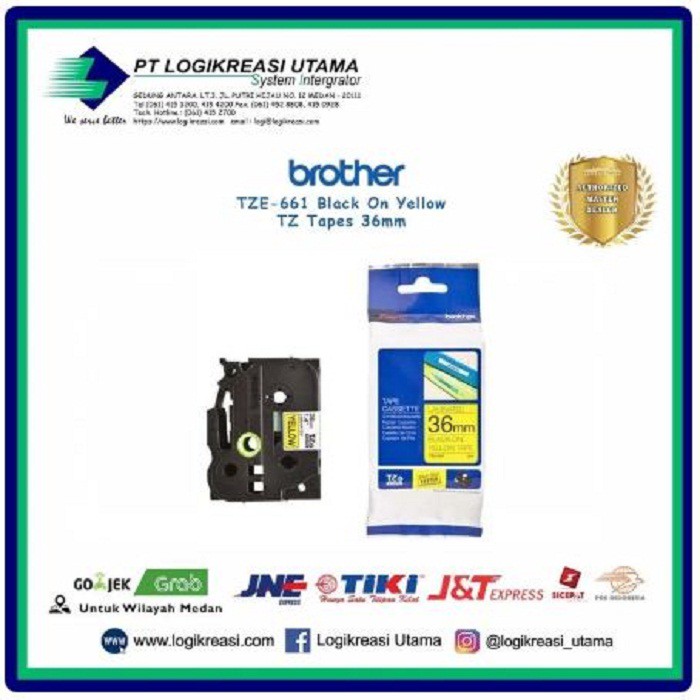 

Label Tape Brother TZE-661 Black On Yellow TZ Tapes 36mm
