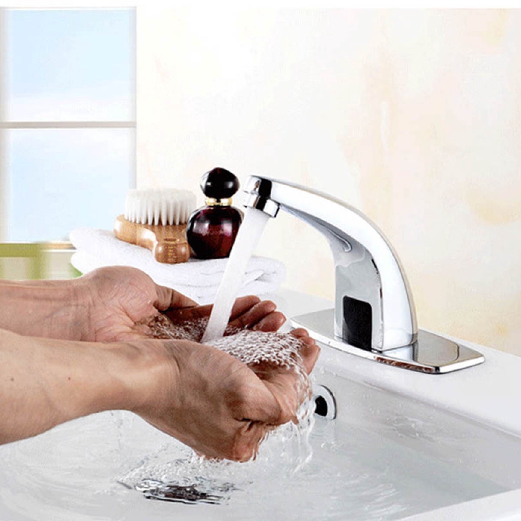 Zinc Alloy Automatic Infrared Sensor Kitchen Basin Sink Faucet Smart Touchless Sink Mixer Hot Cold Shopee Indonesia