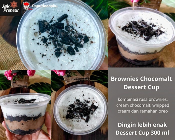 

Brownies Chocomalt Dessert Cup 300ml thinwall dapurloonaku