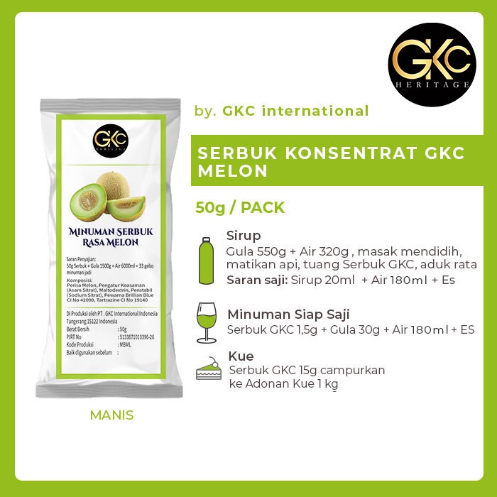 

Bubuk Sirup GKC "Rasa Melon" 50g