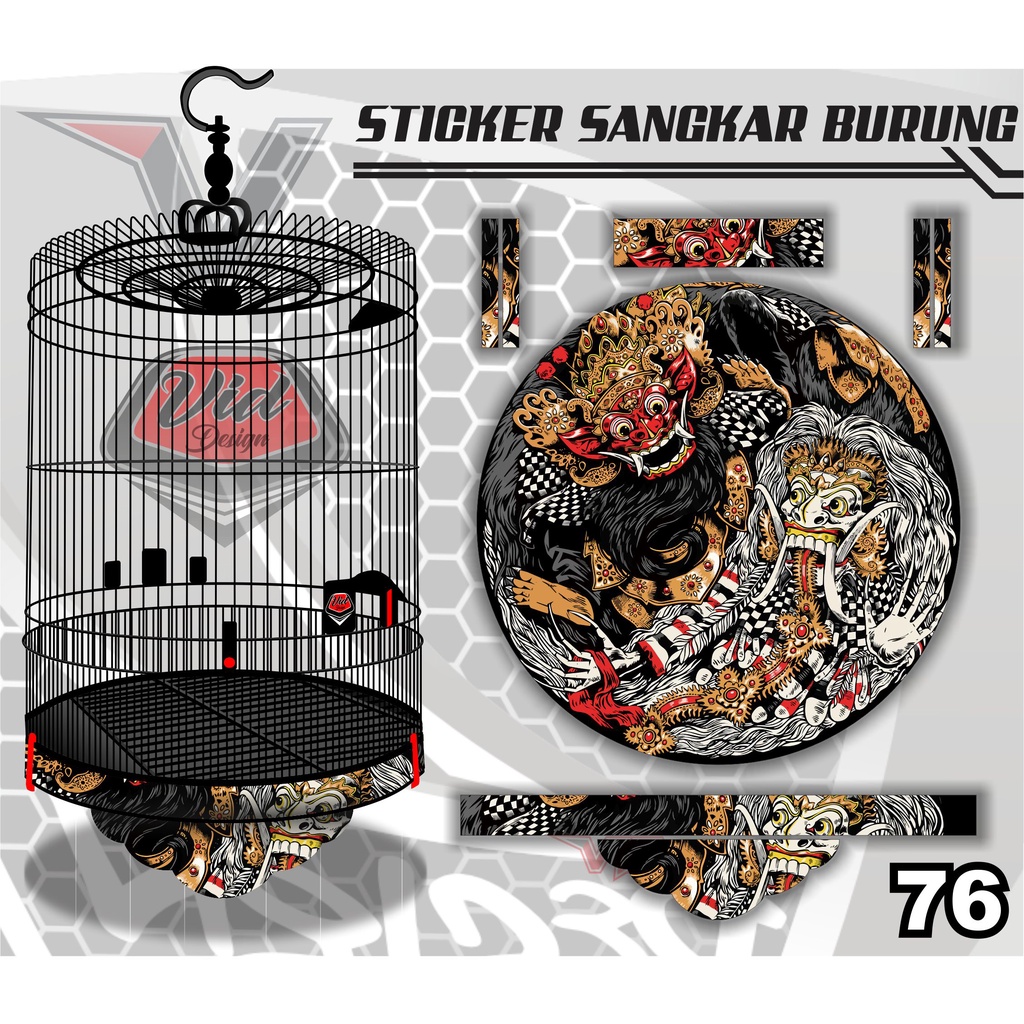 Sticker tebok radja oriq jaya / Decal sangkar bulat MURAI No 123 dan 4