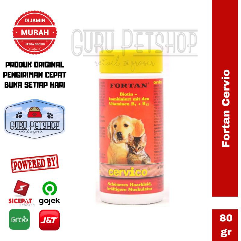 Vitamin Bulu Fortan Cervico 300gr Vitamin Bulu Dan Kulit Kucing Anjing