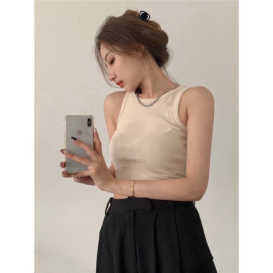 Tanktop Wanita Polos Crop Top Korean Style Baju Wanita