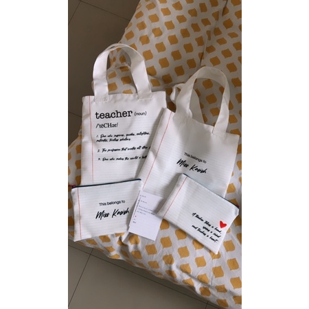 

Teachers Gift - Kado Guru - Tas Pouch Notebook - Bisa Custom Nama Tulisan