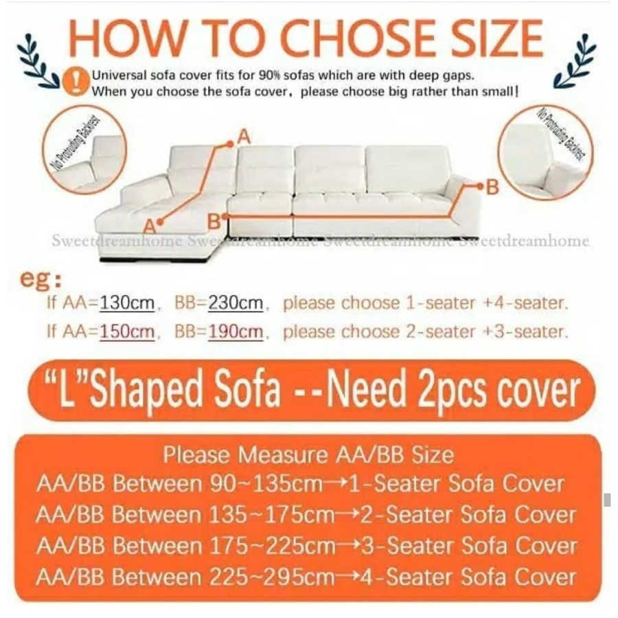 Elastic Sofa Cover Pattern / Sarung Penutup Sofa Elastis Stretch Corak New