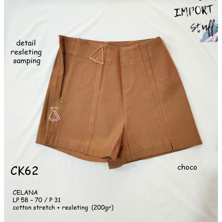 CK62 - CELANA PENDEK SHORT POLOS CELANA WANITA LUCU IMPORT MURAH