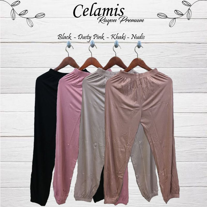 Celamis Celana Gamis Rayon Premium 45 - 85 kg / Inner Jogger Wanita Standar