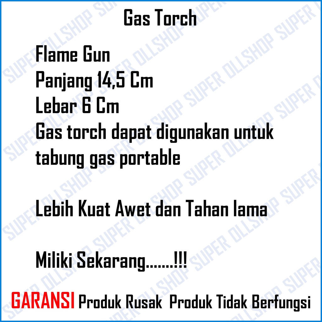 Kepala Gas Torch Flame Gun Portable Pemantik Api Hi Cook Kepala Las BBQ Murah