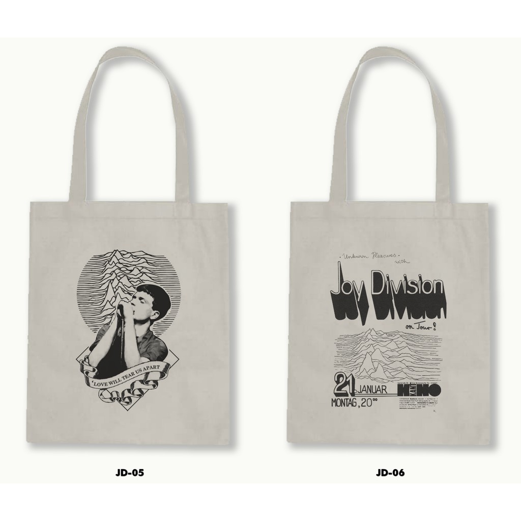Tas Tote Bag Resleting Kanvas/Blacu  - Joy Division