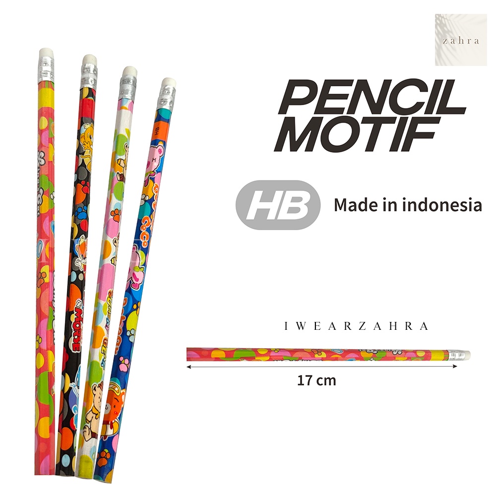 PENSIL HB FANCY ERASER 72 PC - Pensil HB Karakter Perlengkapan Anak Sekolah Pensil Motif Lucu Murah Alat Tulis Kantor