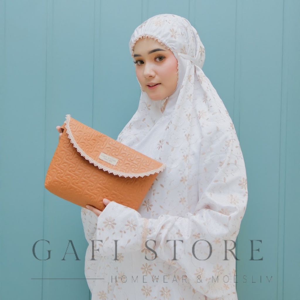 Mukena Terusan Dewasa Traveling Mewah Sutra Prada