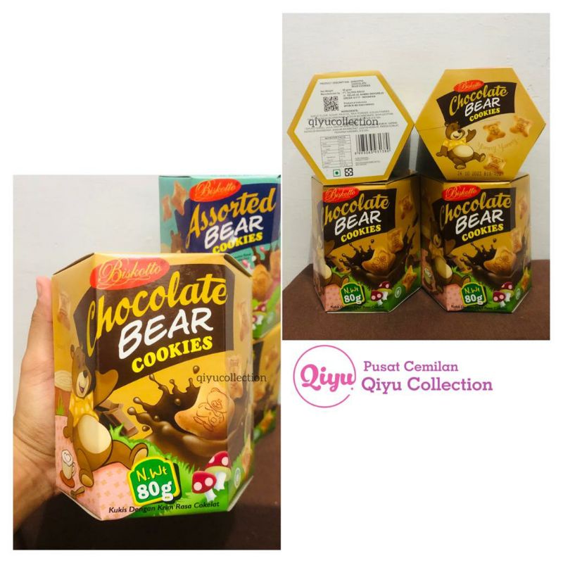 Bear Cookies Biskitop - Biskuit Bingkisan Murah - Kue Panda 80gr
