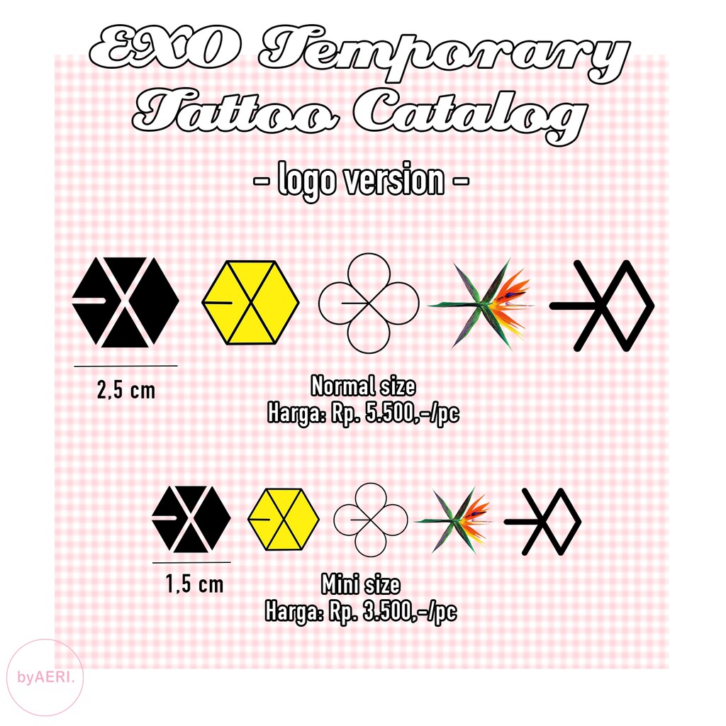 E X O TEMPORARY TATTOO (NON-PERMANEN TATO) KPOP TATTOO
