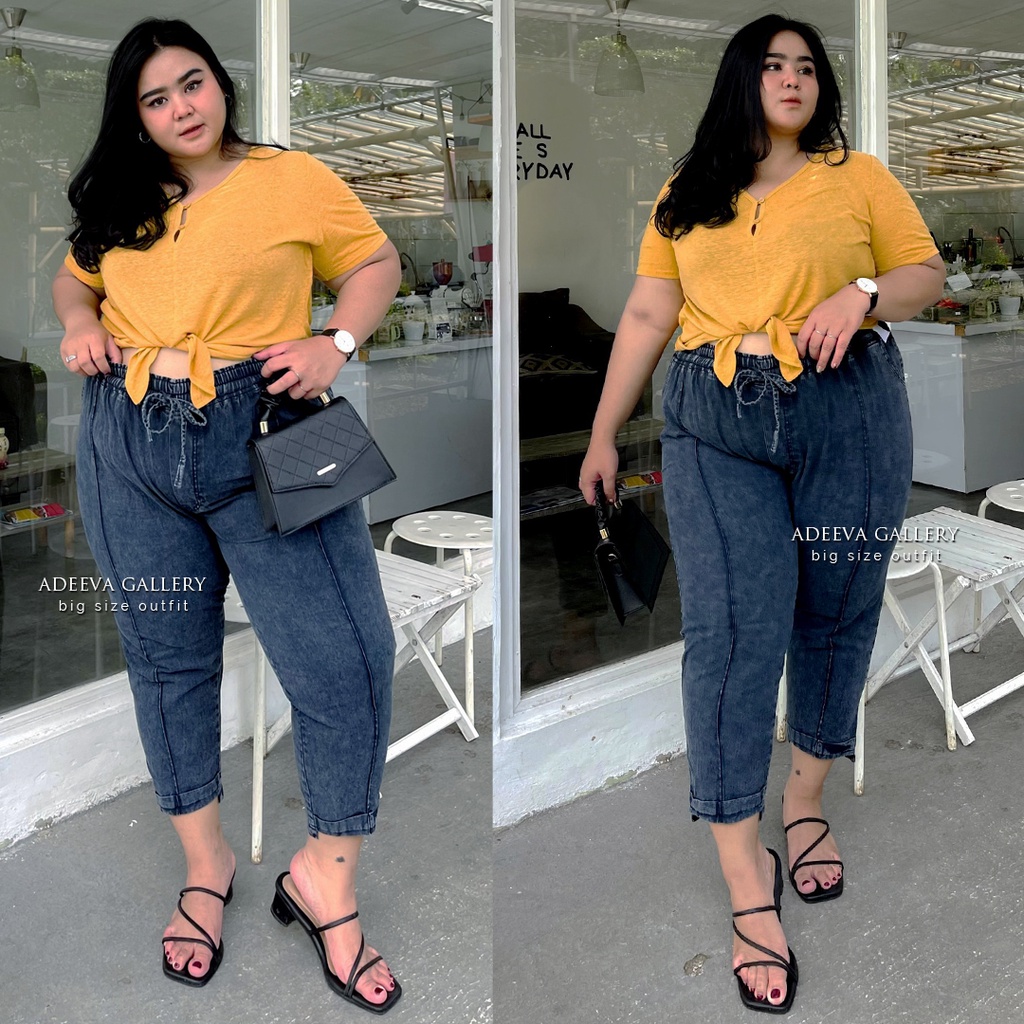 ADEEVA Kyoto Super Jumbo Celana Jeans Wanita Jumbo