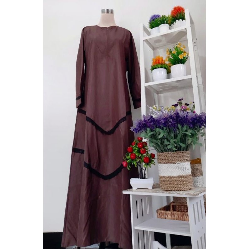 KAMILIA DRESS | GAMIS KATUN MADINAH RENDA | GAMIS BUSUI FRIENDLY