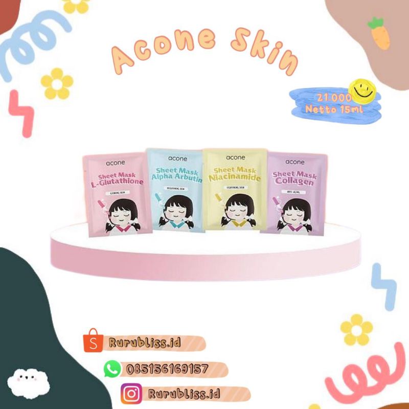 ( Reseller Resmi ) Serum Sheet Mask Acone Skin Niacinamide Kertas Compressed Masker Muka BPOM