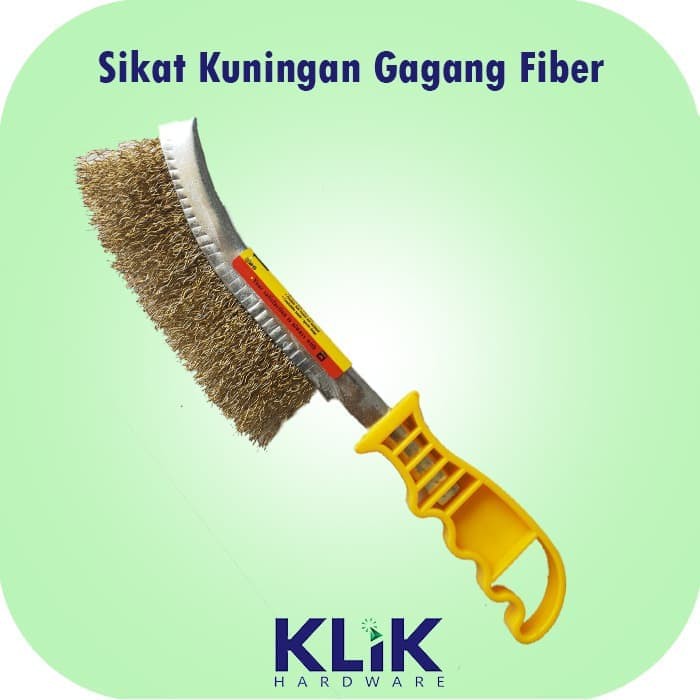 Sikat Kawat Kuningan Gagang Fiber - Sikat Pisau Golok Lengkung