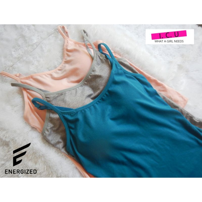 Tanktop Bra Wanita Tank Top Singlet Kamisol Katun Busa Sedang Activewear Original Energized by Pierr