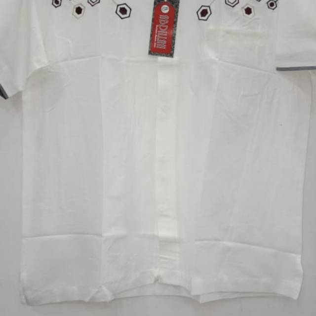 Kameja pria/koko bordir putih