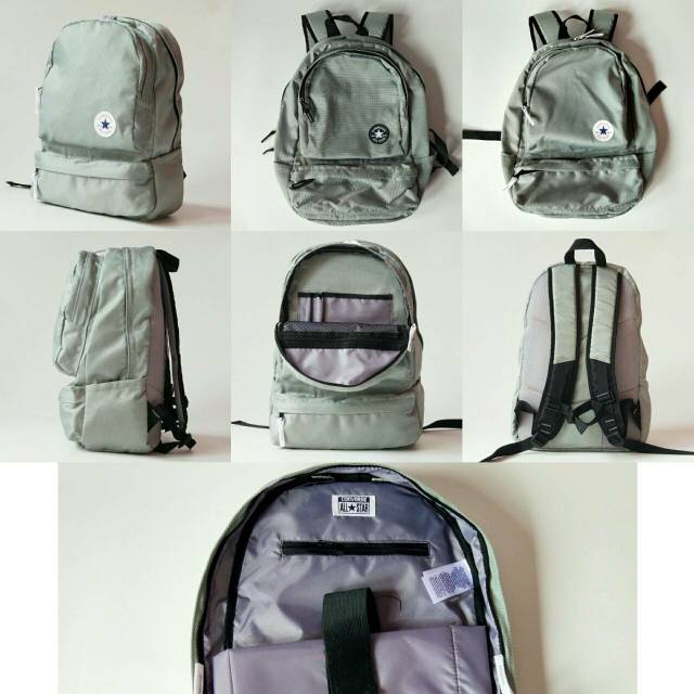 converse silver backpack