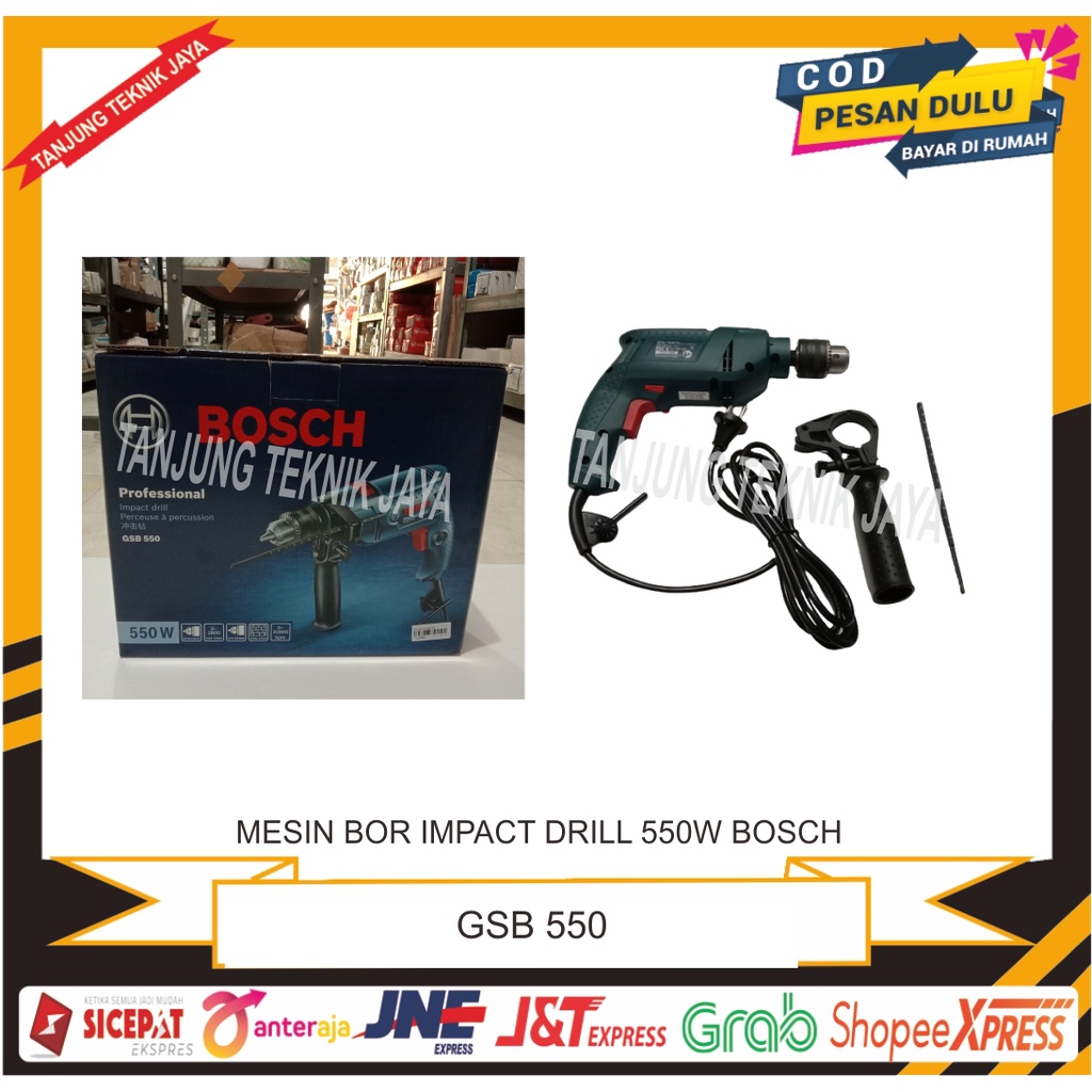 BOSCH GSB 550 MESIN BOR BETON IMPACT DRILL 13MM 550W MURAH BERKUALITAS