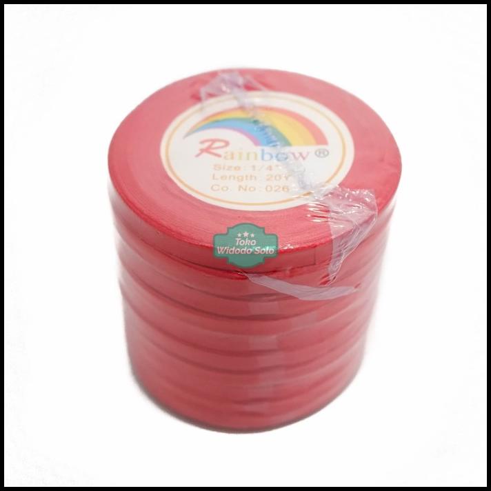 

Pita Satin Kain 1/4 Inch 20 Yards Pita Kado Warna Ribbon Roll Utuh