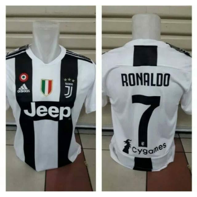 Jersey Juventus Home Fullpatch RONALDO Cygames 2018/2019 grade ori