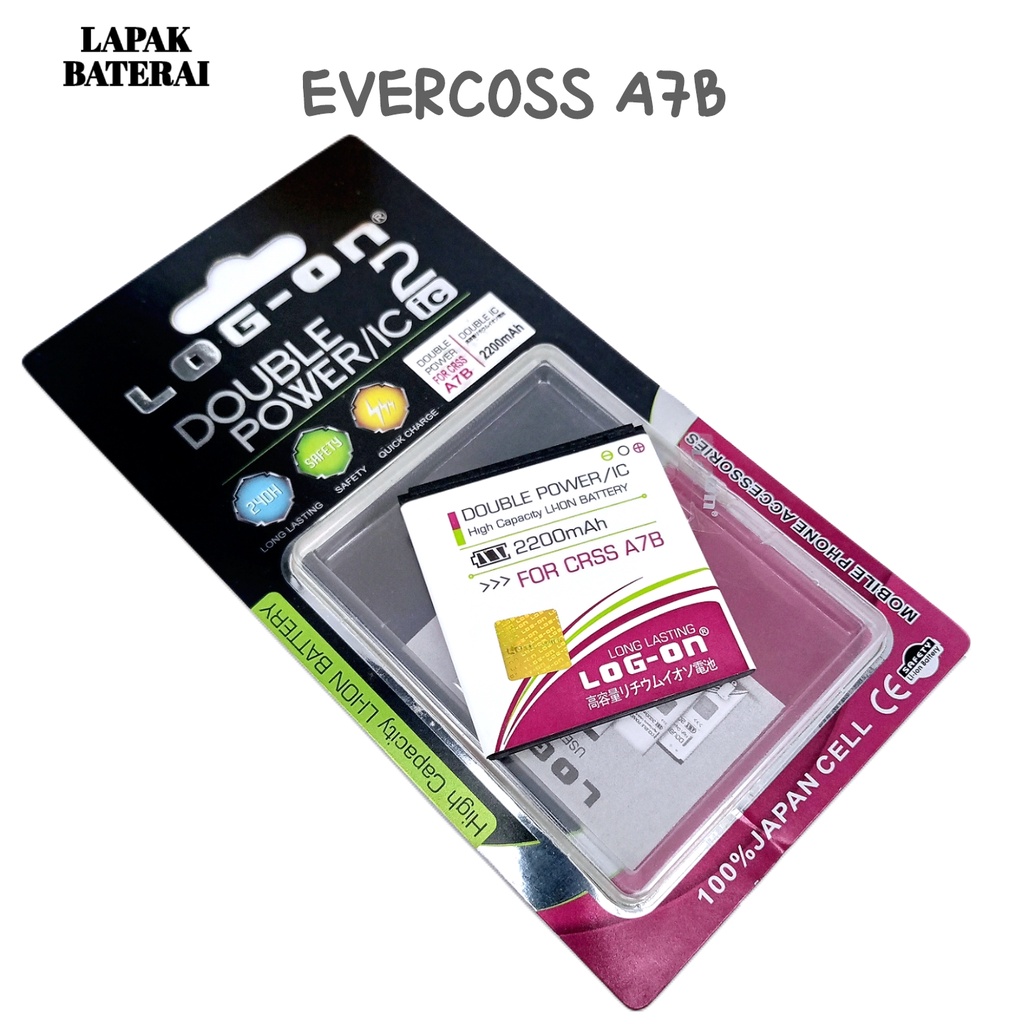 LOG - ON Evercoss A7B | R40A Baterai Double IC Protection Battery Batre