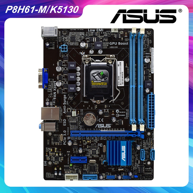 PREORDER ASUS P8H61-M/K5130/DP_MB Motherboard 1155 Motherboard 1155 DDR3 Intel H61 Support Core i3 i