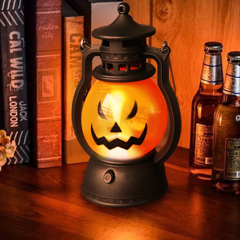 Lampu Lentera LED Bentuk Labu Halloween Untuk Dekorasi Rumah