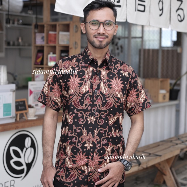 Sidamuliya Batik Kemeja Pria Slimfit Premium Janardhana Lengan Pendek