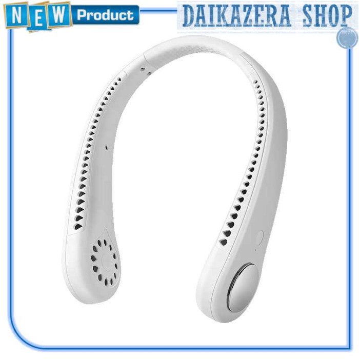 Kipas Angin Leher Portable Sports Leafless Neck Fan USB - M8 - Putih