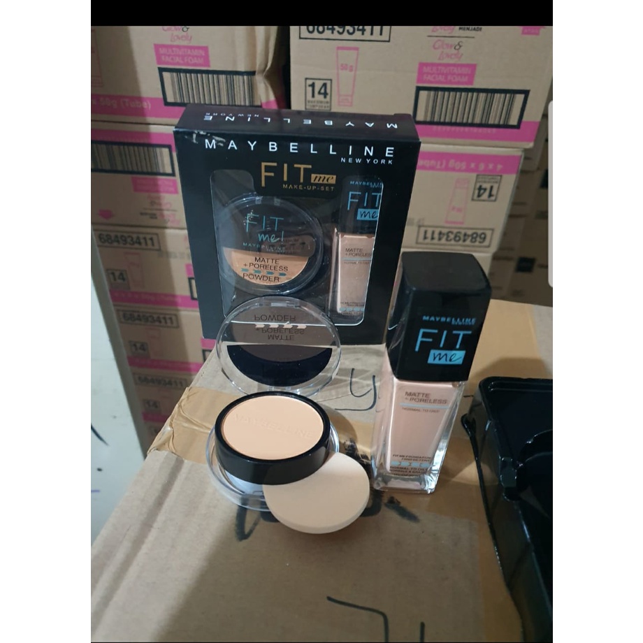 Makeup Set 2 in 1 Maybelline Foundation + Bedak