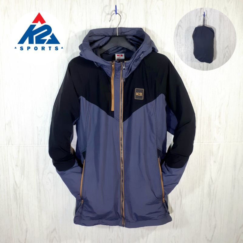 (COD) K2 Pocketable Windbreaker Jaket Ultralight Outdoor Gunung Hiking Running Sepeda Second ORI