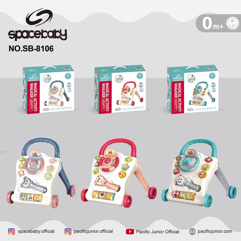 Alat Belajar Jalan Anak Bayi Balita SB 8106 Deluxe Activity Baby Push Walker Spacebaby Baby Walker SB8106 Space Baby Pacific sb 139 sb 302 sb 306 sb 309 sb 315 sb 316 sb139 sb302 sb306 sb309 sb315 sb316