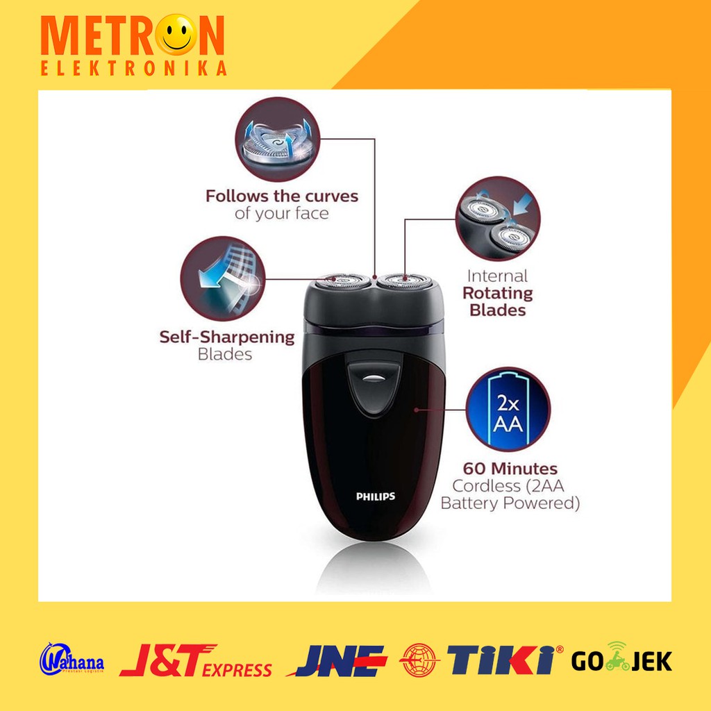 PHILIPS PQ 206 / 18 / ALAT CUKUR LISTRIK 2 MATA / SHAVER CLOSE CUT SYSTEM / PQ206