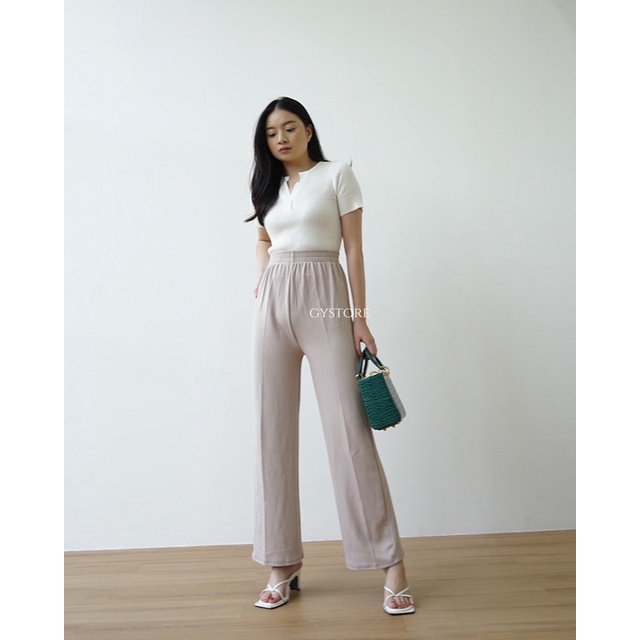 Hebbe Knit Pants | Celana Knit Highwaist