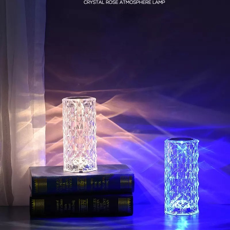 Table Lamp Rose Crsytal RGB Led Remote &amp; Touch Control Portable