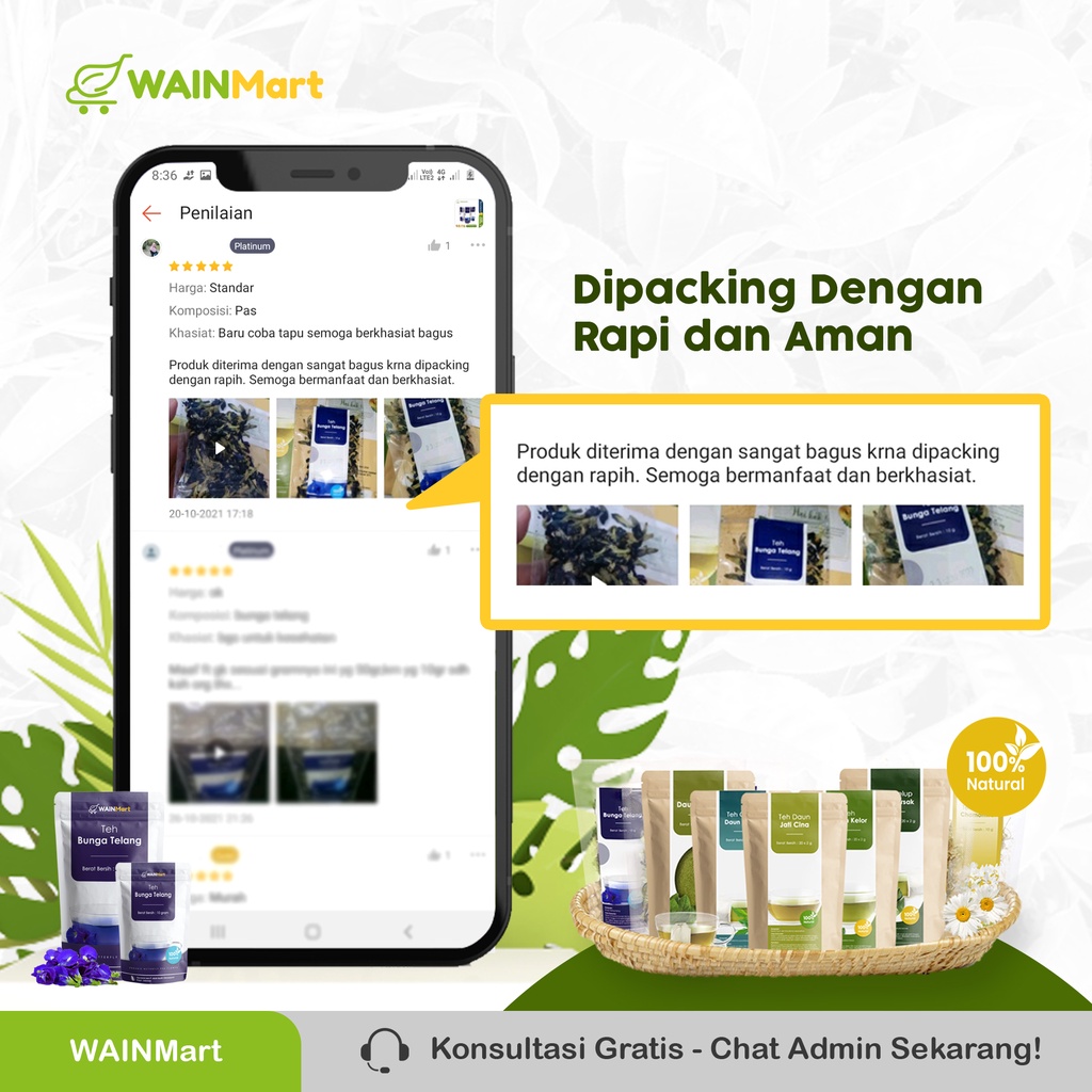 Bunga Telang TUMPUK PREMIUM 10gram Bunga Telang Tumpuk Pewarna Alami Herbal Organik dan Sehat