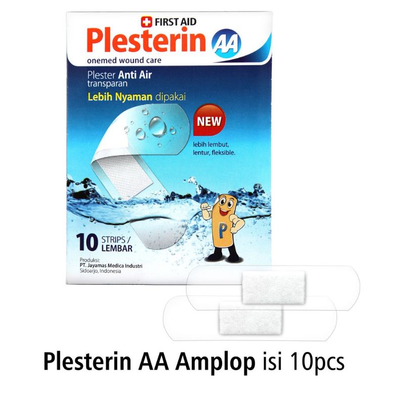 10Pcs Plesterin AA OneMed Transparan - Plester Luka Anti Air