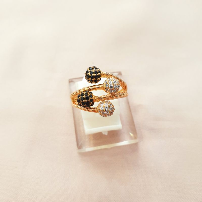 Cincin dewasa permata emas asli kadar 375